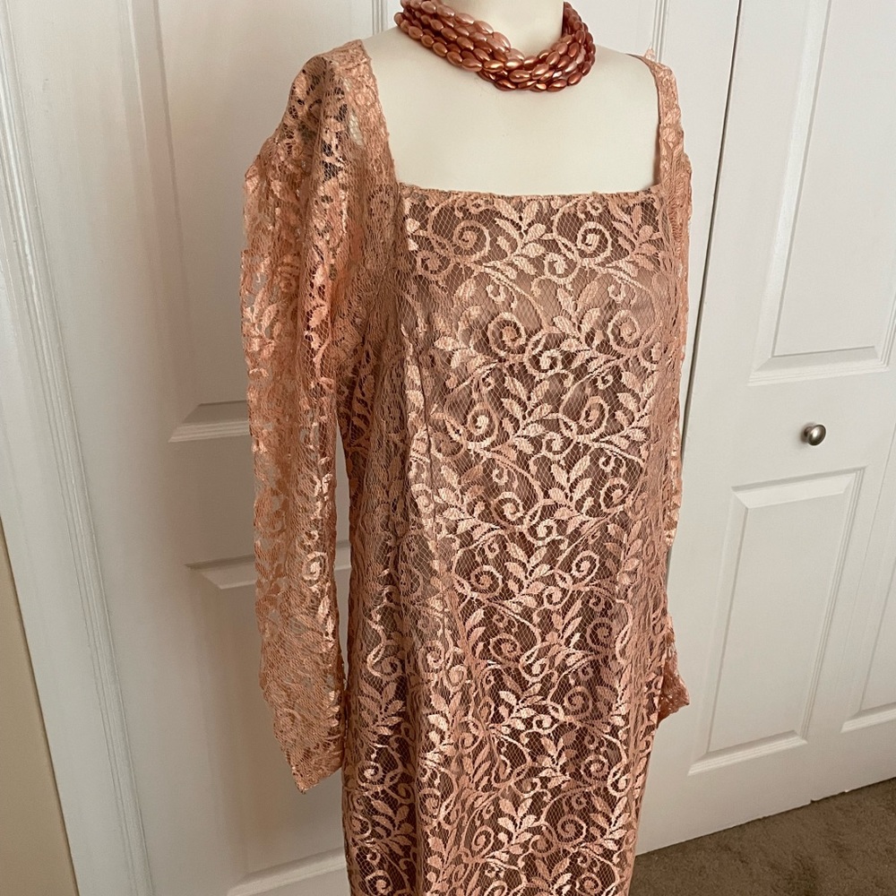 Custom made peach lace dress